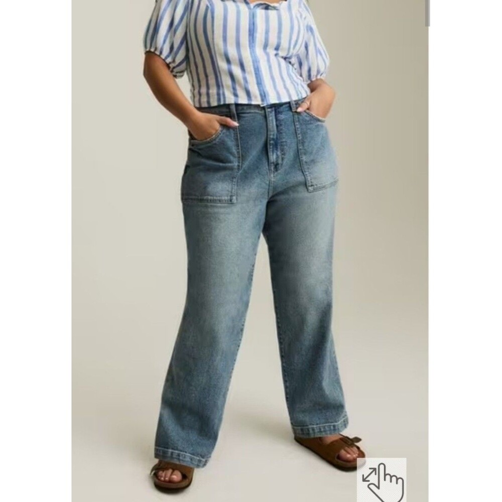 NWT Torrid High Rise Straight Utility classic denim jeans plus size 16